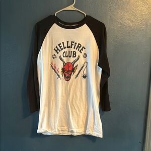 Hellfire Club Black and White Raglan Shirt